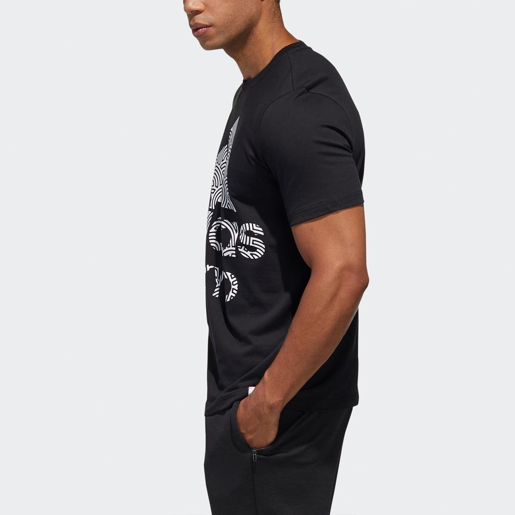 Adidas Dynamic Letter Print Casual Sports Short Sleeve T-Shirt Men Tops Black GD5006