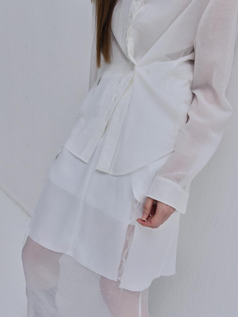 Iteoneollain Summer Striped Shirt_White