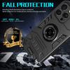 For iPhone 15 Pro Case with Ring Holder Kickstand PC + TPU Anti-Fall Phone Cover