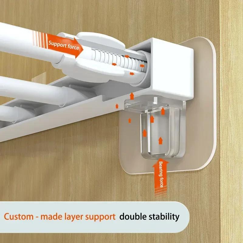 No-Drill Triangular Shelf Support Bracket - Adjustable Cabinet/Wardrobe Layer Fixer with Heavy-Duty Corner Clamp