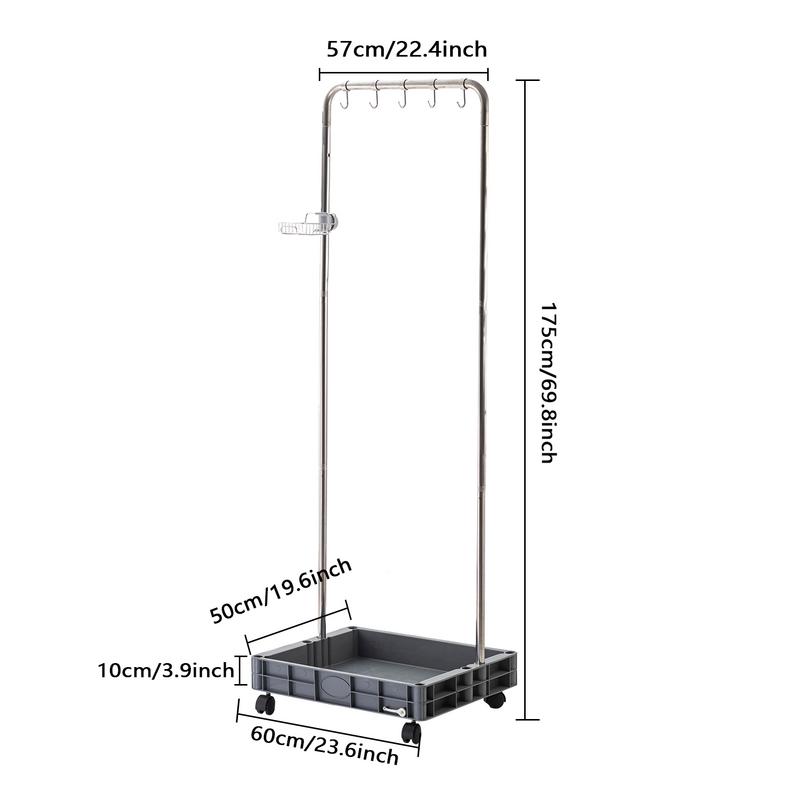 Housekeeping Cart Cleaning Janitorial Cart Housekeeping Caddy Large Capacity Integrated Pedestal Sink Shelves Broom Mop Holder