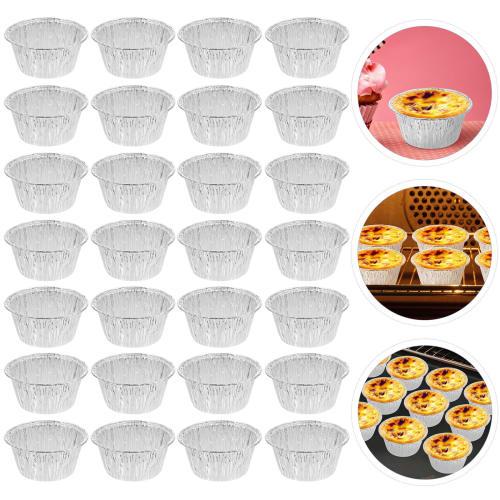NOLITOY Moldes Desechables de Aluminio para Tarta, 110ml, Resistentes al Calor, Aptos para Horno, Juego de 100, Cápsulas para Magdalenas, Moldes para Hornear, Moldes para Pastel, Cápsulas para Hornear, Ba de Tamaño Bocadillo