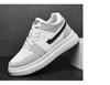 Men's & Women's Canvas Skate Shoes with Invisible Height Boost - White Cowhide Upper, Casual Spring Style