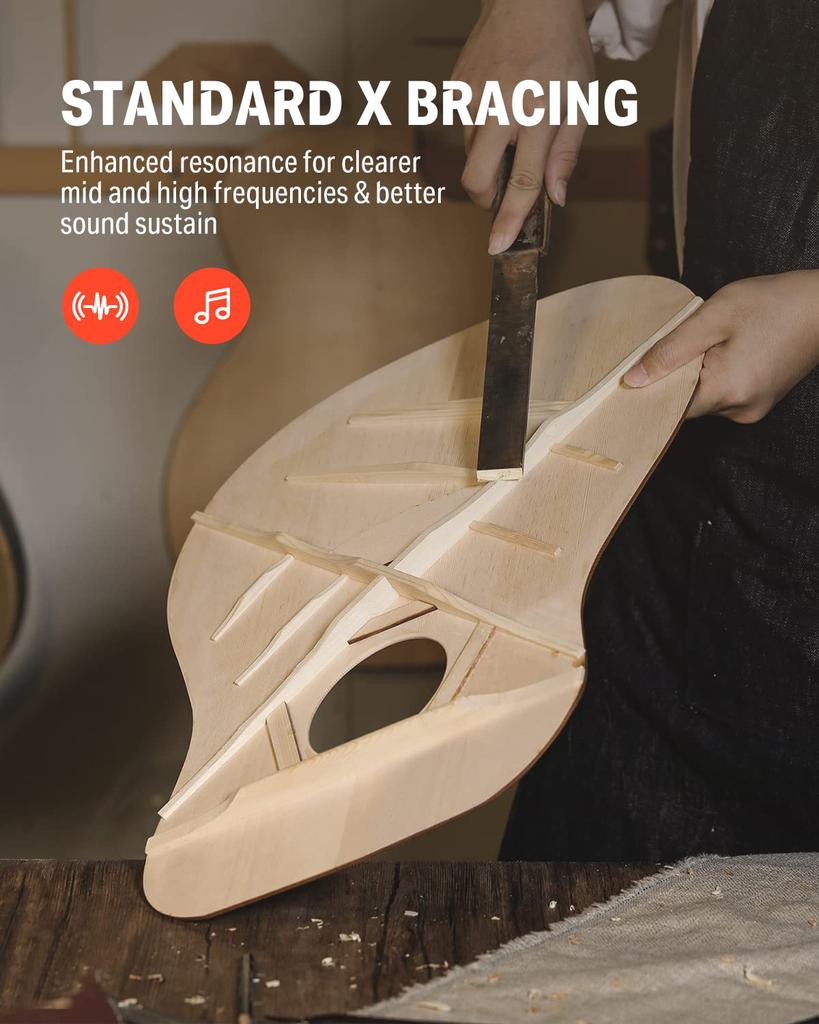 Donner DAG-1 Sunburst Acoustic Guitar Set for Beginners, 41-inch Spruce Top, Folk/Dreadnought, Right-Handed, Includes Soft Case and Tuner