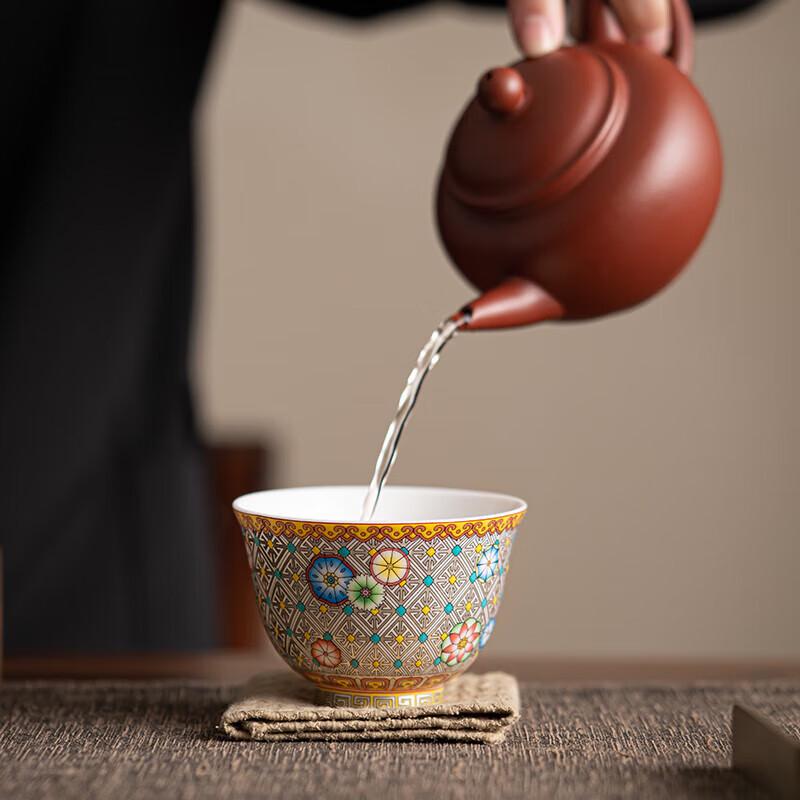 Master Zheng Wenqiang Filigree Silver Ceramic Enlightenment Tea Cup