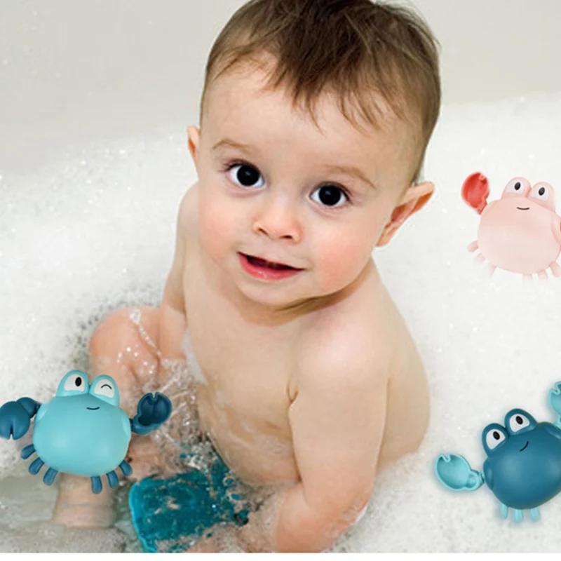 1Pcs Bath Toys Cute Crab Baby Shower Baby Wind Up Swim Play Toy Swimming Pool Acssories Baby Play Beach Water Toys