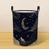 1pc Laundry Basket, Beautiful Night Sky Print Round Laundry Basket. Designed with Handle, for Clothing And Storage, Suitable for Bathroom, Bedroom, Li