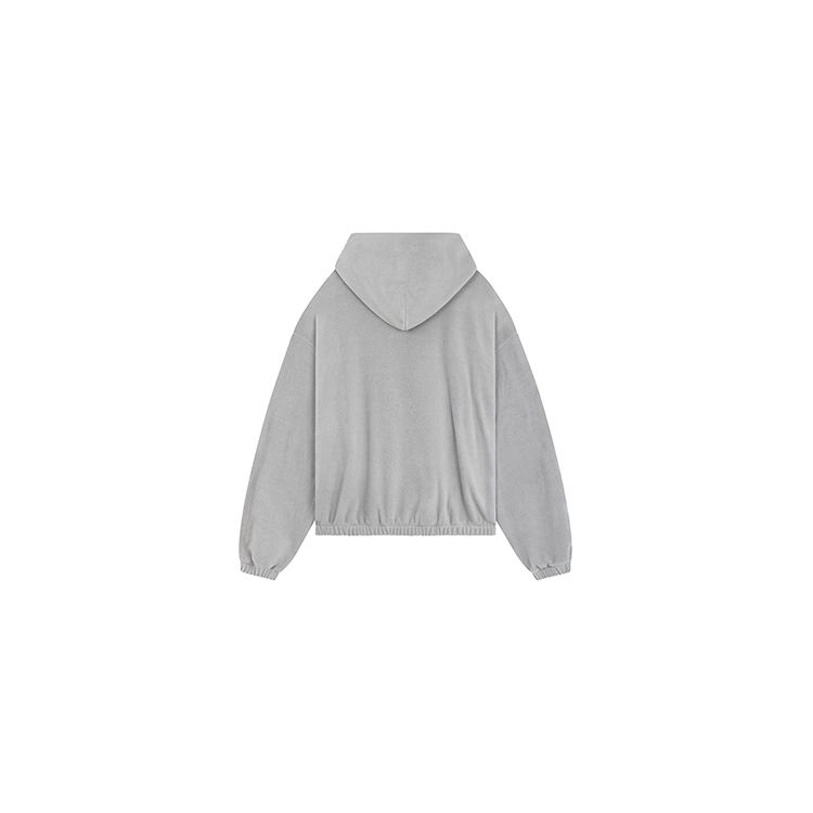 WE11DONE Solid Color Printed Hooded Zipper Long Sleeve Sweatshirt Women sweatshirt WD-TJ3-23-826-U-GY