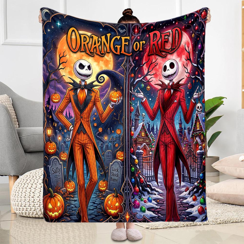 Christmas Nightmare Blanket Comfortable Suitable for Bedding Chair Picnics Four Seasons Universal Stylish Decor Ideal Gift For Birthday Valentine'S Da