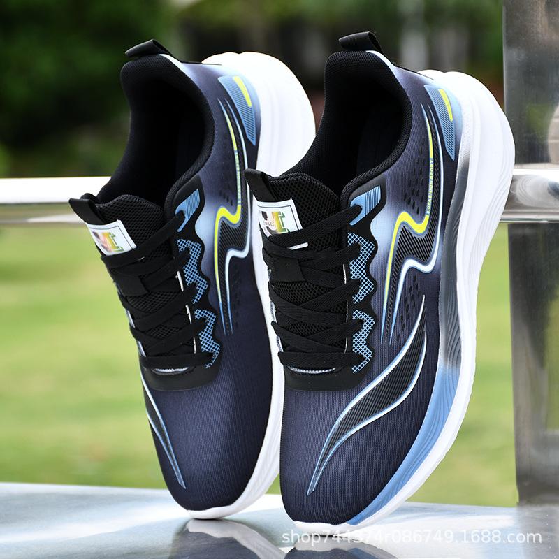 Ultra-light soft-soled running shoes, spring and autumn leather waterproof sports and leisure shoes, breathable and lightweight