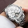 OLEVS Mechanical Automatic Moon Phase Watch Stylish Skeleton Waterproof Popular Luminous Watch for Men