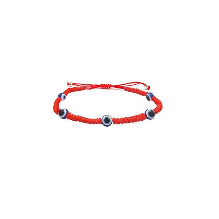 Evil Eye Adjustable Bracelet Set: 12-Piece Woven Rope with 7 Knots