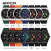 SANDA Men's Waterproof Luminous Polygonal Quartz Watch with 3D Rotating Dial and Silicone Band