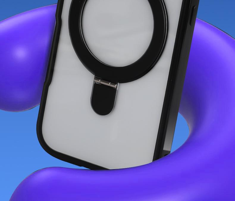 Apple ip17 Drop-Proof Magnetic Stand Dual Lens Protective Phone Case