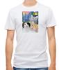 Cute Kitten Painting Animal Short Sleeve White T Shirt Men F432
