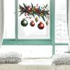 1pc Christmas Decoration Scene Stickers-Self-Adhesive PVC Glossy Holiday Decor with Pine Cones, Berries & Ornaments for Windows
