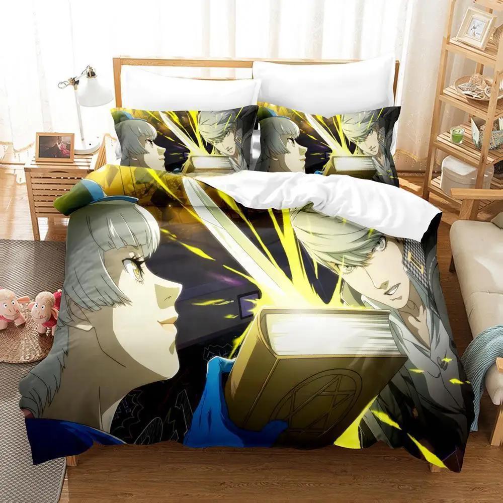 

New Game Persona 4 Bedding Set Single Twin Full Queen King Size Bed Set Adult Kid Bedroom Duvet Cover Sets Anime Bed Sheet Set (135x200cm)