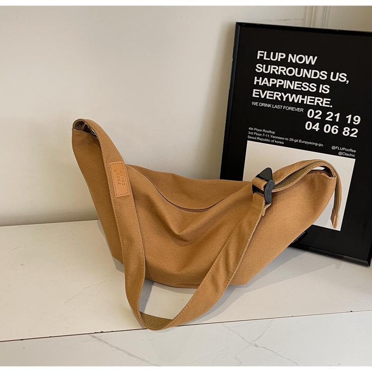

Japanese Lazy Wind Canvas Handbag 2025 New Lightweight Adjustable Shoulder Strap Shoulder Bag Large Capacity Crossbody Bag хаки