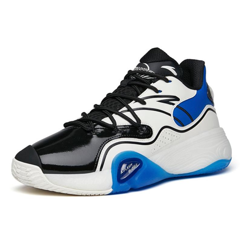 Anta A Flash Bubble 1.0 KT Wear-Resistant Slip-Resistant Low-Top Performance Basketball Shoes Men's Black White Blue Sneakers