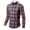 Men's Shirt New Men's Trend Casual Four-Color Plaid Shirt Long Sleeve Shirt Shirt Men's Clothing
