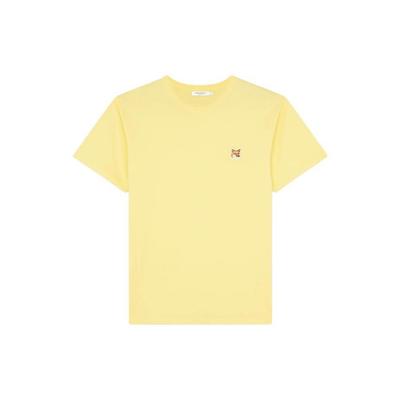 Ss23 Solid Color Embroidered Logo Casual Short Sleeve T-Shirt Men Tops Yellow AM00103KJ0008-P724