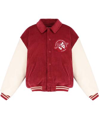 Kicheleehe Corduroy Varsity Jacket_Wine