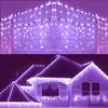 Fairy LED Icicle String Lights Christmas Garland Outdoor Lights Home For Wedding Party Curtain Garden Decoration