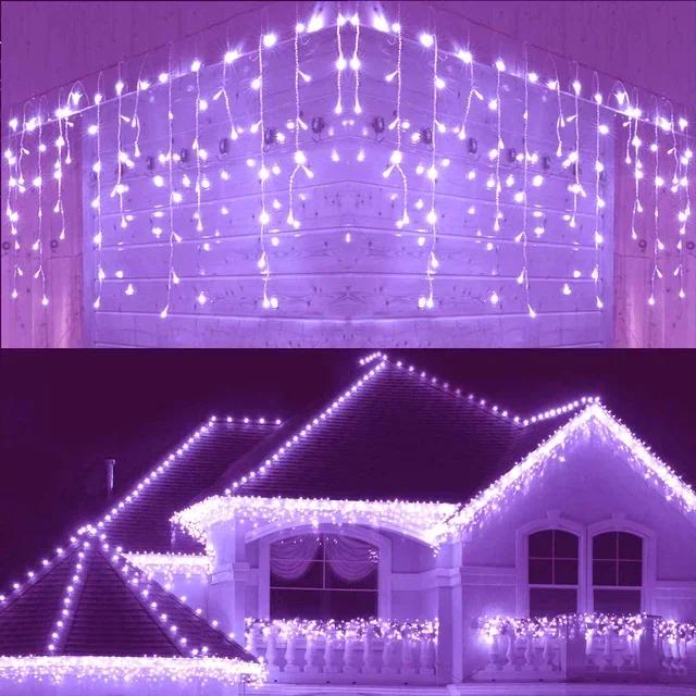 Fairy LED Icicle String Lights Christmas Garland Outdoor Lights Home For Wedding Party Curtain Garden Decoration