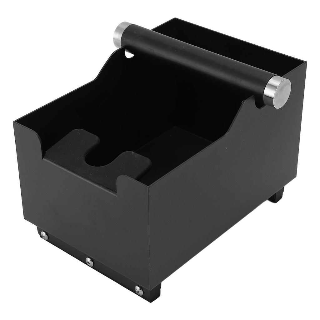 Coffee Knock Box With Removable Knock Bar Steel Coffee Grounds Knock Box Container Bin Black