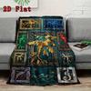 Golden Sea Dragon Frames 2D Flat Pattern Flannel Blanket, High Quality All Seasons, Home Decor, Warmth and Comfort, Perfect for Christmas Gifts.