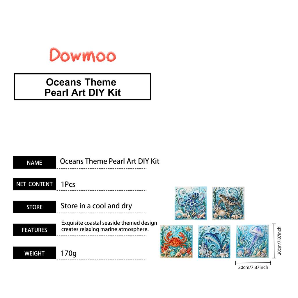 Ocean-themed Pearl Art DIY Set - Octopus, Ocean Tranquility and Joy, Parent-Child Interaction, Other Toys