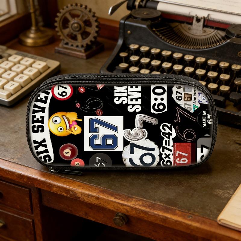 New Cross-Border Single Layer Pen Bag Six Seven Large Capacity Stationery Storage Box Student Pen Pouch Fun Style Waterproof