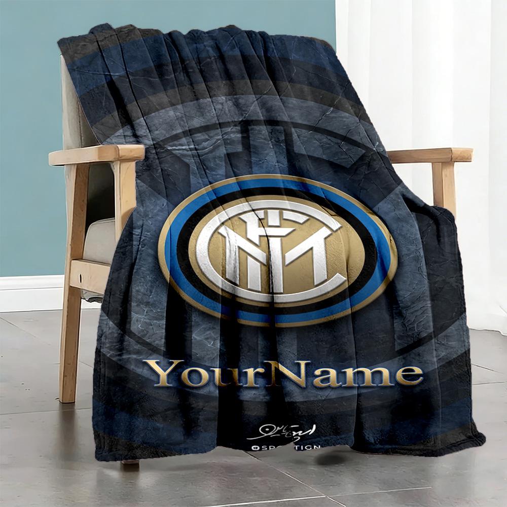 Inter Milan Customize Your Name Blanket Cozy Personalized Blanket Comfortable for Office Chair Office Chair Picnics Four Seasons Universal