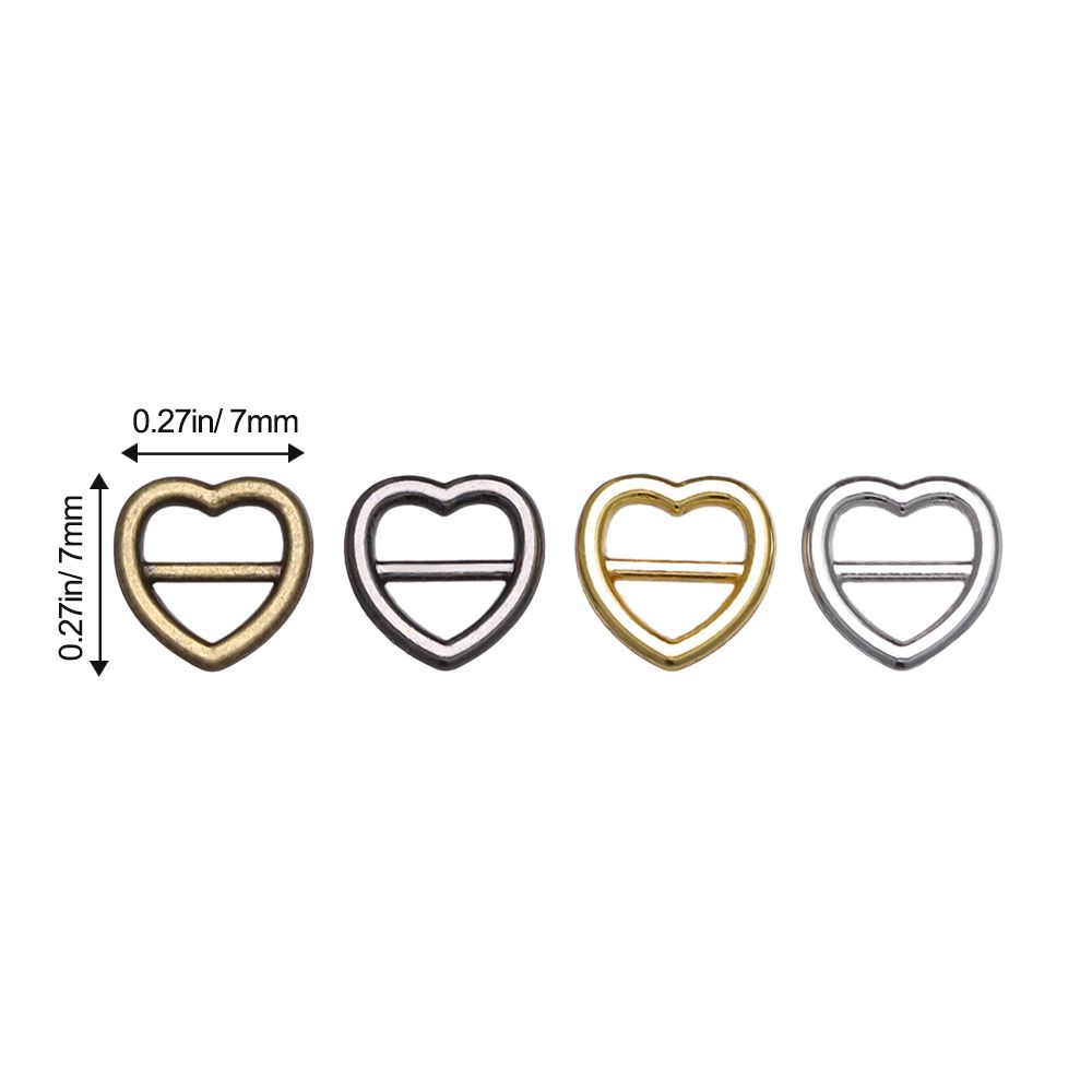 20/40pcs 4mm Heart Shaped Mini Ultra-small Diy Dolls Buckles  Bags Accessories Tri-glide Buckle Belt Buttons