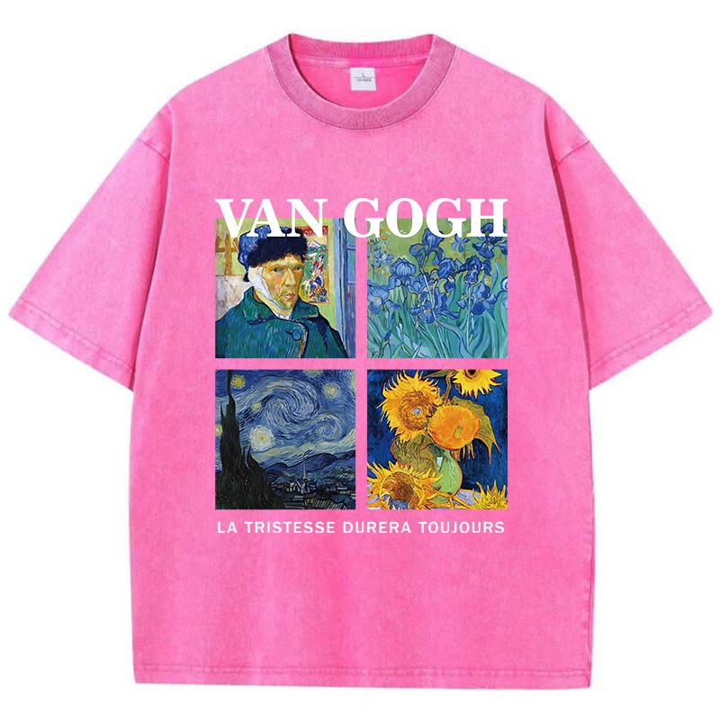 Módní dámská praná trička Van Gogh La Tristesse Durera Toujours s potiskem bavlněná nadměrná trička s kulatým výstřihem oblečení