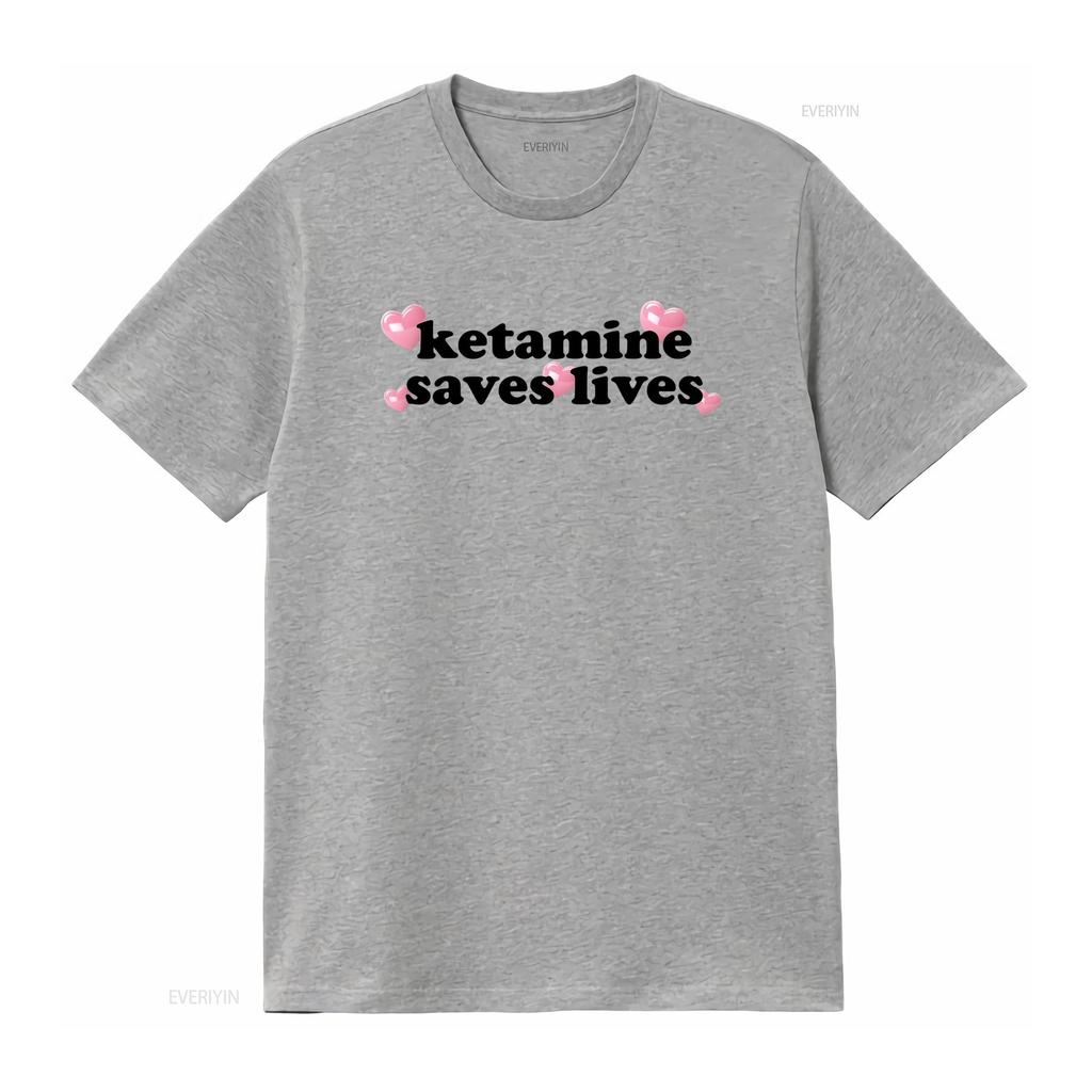 Ketamine Saves Lives T Shirt Perfect for EDM Rave Memes and More Vintage Washed Soft Stretched Unisex Top For Everyday Wear
