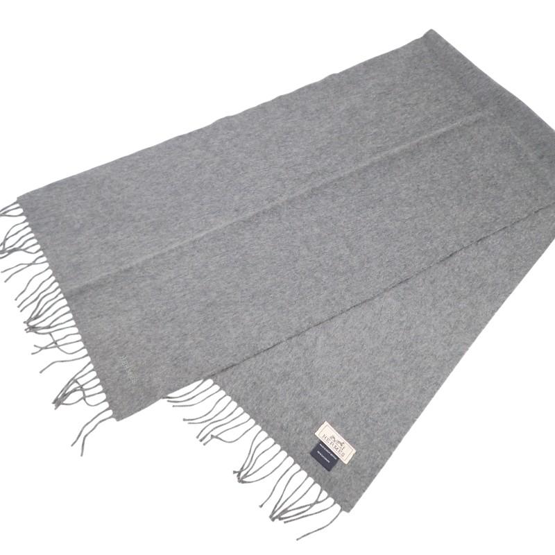 HERMES  H393700T_04  Scarf gray cashmere Women