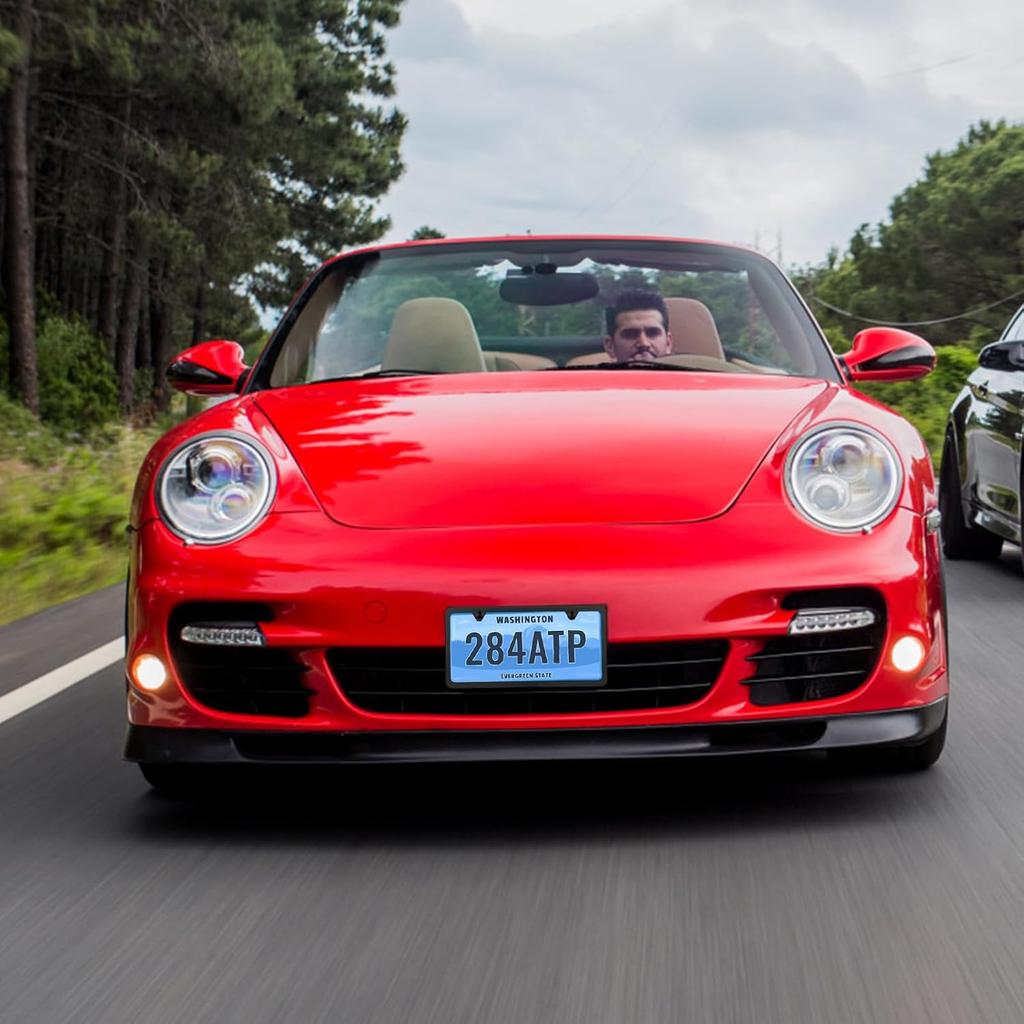 License Plate Frames Stainless Steel License Plate Cover Two Hole Slim Version License Plate Frame Flat License Plate Holder With Metal Screw Caps