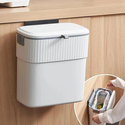 7L/9L Wall Mounted Garbage Can Kitchen Cabinet Storage Smart Bucket For Bathroom Recycling Hanging Trash Bins Kitchen Trash Can