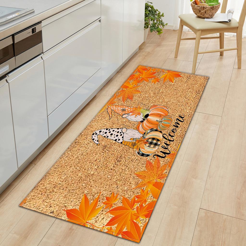 Faceless Doll Thanksgiving Door Mat Kitchen Absorbent Strip Bedroom Non-Slip Floor Mat Living Room Carpet