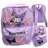 Kuromi Kinder-Schulrucksack Für die Schule, Unifarben, Geräumige Umhängetasche
