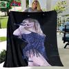 Hot Pop Female Diva Singer Pattern Blanket Flannel Thin Blanket Portable Home Travel Office Lunch Break Blanket Birthday Gift
