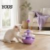 Interactive Pet Toys for Cats 2PCS Cat Tumbler Track Toy, Multi-Layer Turntable Toy Spring Powered Teaser with Plush Ball, Self Play Puzzle
