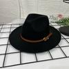 French Top Hat Men's Autumn and Winter Big Edge Hat Back Edge Felt Hat Panama Flat Edge Jazz Hat British Hat Wool Hat