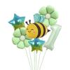 6Pcs Bee Daisy 40Inch Number Foil Balloon Set 1-9 Years Old Birthday Anniversary Graduation Baby Shower Party Decoration