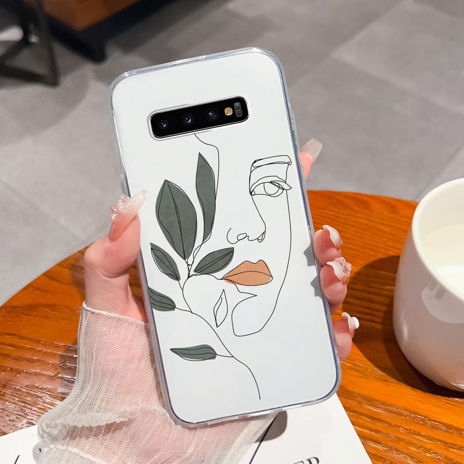 For Samsung S10 Lite Plus S10E Phone Case Creative Stamp Soft Clear Silicone Anti Drop Back Cover For Samsung Galaxy S 10 E Mask