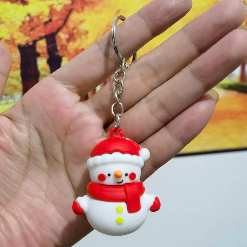 Cartoon Weihnachts Silikon Schlüsselanhänger Nikolaus Rentier Schneemann Formen Langlebige Taschendekoration für Weihnachtsgeschenke Tägliche Nutzung