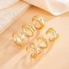 IngeSight.Z 6Pcs Vintage Gold Color Smooth Geometric Open Rings Women Exaggerated Metal Irregular Thick Water Drop Ring Jewelry