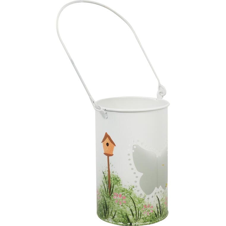 Butterfly Lantern Tealight Holder - White with Hanging Bracket