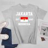 Patriotic Flag Indonesia Est1945 Jakarta Unisex Tshirt Tees Tshirt Oneck T Shirts Unisex Boys Clothing 100 Cotton